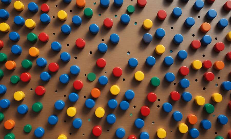 Ball dropping on Plinkobol board